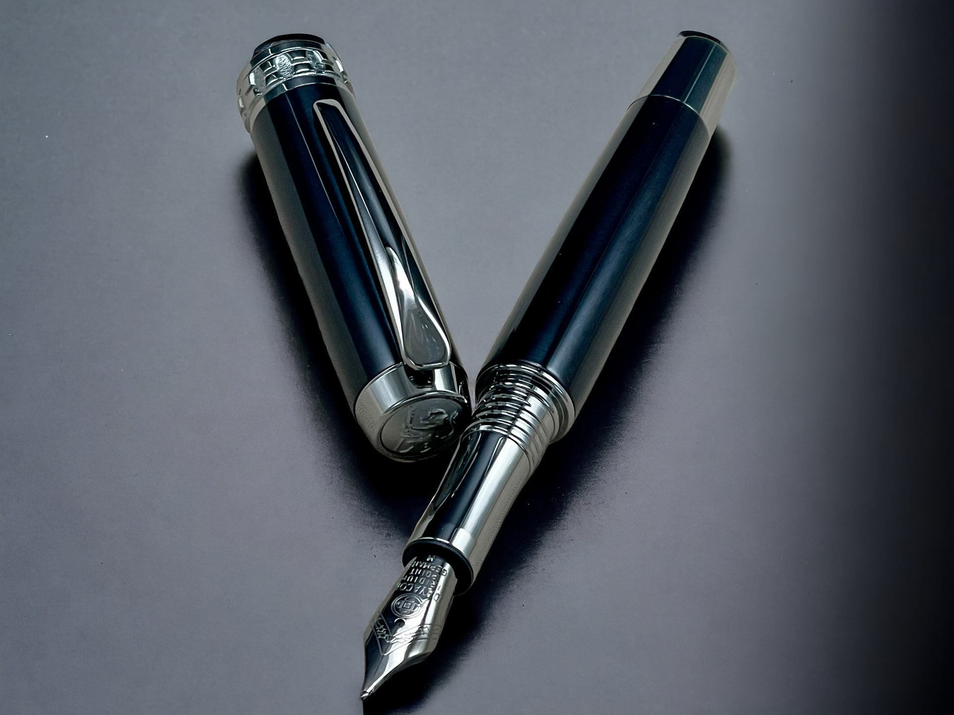 Exotic Gaboon Ebony, One of a Kind, Highlander "SKYE" Black Titanium Handmade Fountain Pen, Custom, Artisan Rare & Unique Handcrafted in CO. - HighlanderPen