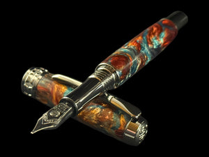 Dragon Skin | Black Titanium Fountain Pen | Handcrafted by Highlander