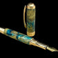 Gold Handmade Fountain Pen, Luxury, Acrylic, One of a Kind, Handmade in Colorado. Ink, Converter, Sleeve, & Box Included. [ML-FP-1010-02]