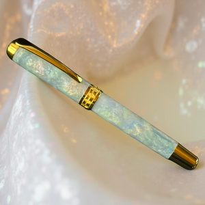 Sapphire Opal | Gold Rollerball Pen | Handcrafted by Highlander