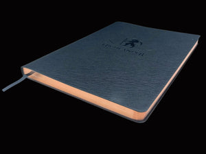 B5 black journal with red gold gilded edges