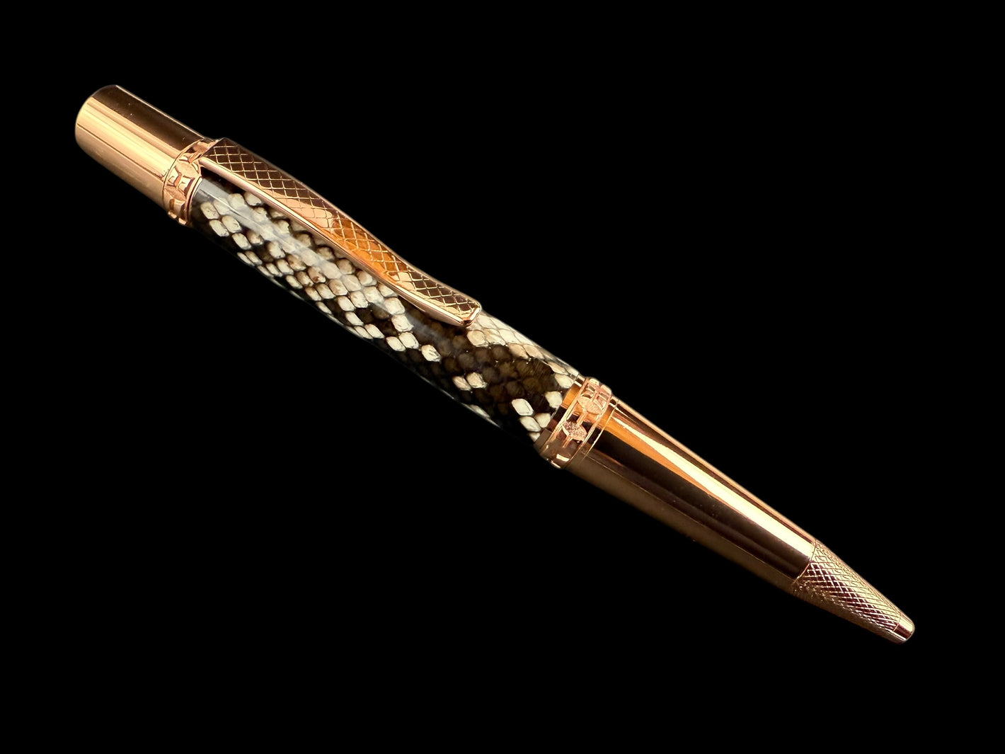 Authentic Reticulated Python Red Gold Ballpoint Pen [ML-BP-0213-01]