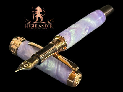 Red Gold “Amethyst Opal” Handcrafted Highlander Fountain Pen - Perfect Gift