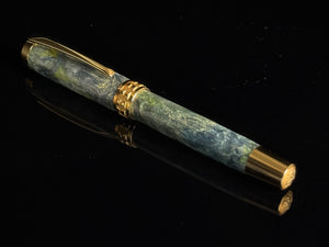 Highlander “Galactic Sea” | Gold Rollerball Pen | One-of-a-Kind Handmade Luxury Gift