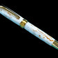 Elegant “Ivory and Gold” Handcrafted Luxury Gold Fountain Pen, One of a Kind, Handmade in Colorado. Ink, Converter, Sleeve, & Box Included. - HighlanderPen