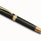 Highlander “Signature Black Onyx” | Red Gold Rollerball Pen | Handcrafted Black Resin
