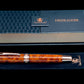 Exotic Thuya Burl Wood~Highlander Rose Gold Rollerball Pen, Artisan Handcrafted Writing Instrument. One of a Kind, with Box, Sleeve, & Ink. (ML-RB-0926-01) - HighlanderPen