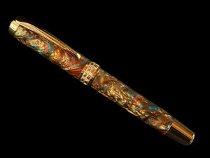 Dragon Skin | Red Gold Fountain Pen by Highlander | Handmade in Colorado