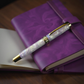 Black Titanium | Amethyst Opal Fountain Pen – Handcrafted Luxury Writing Instrument