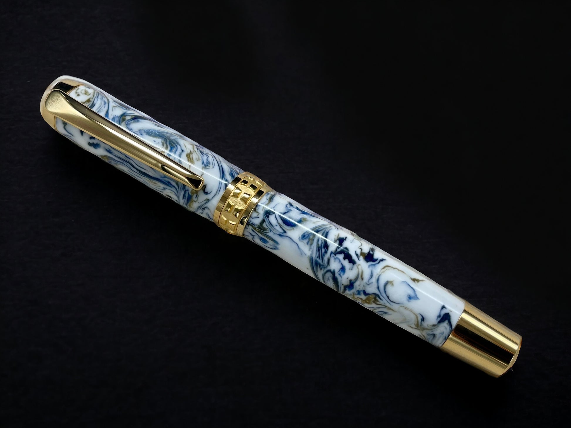 Ming Dynasty, One of a Kind Gold Highlander SKYE Handmade Custom Acrylic Rollerball Pen. Artisan Rare & Unique, Completely Handcrafted in CO - HighlanderPen