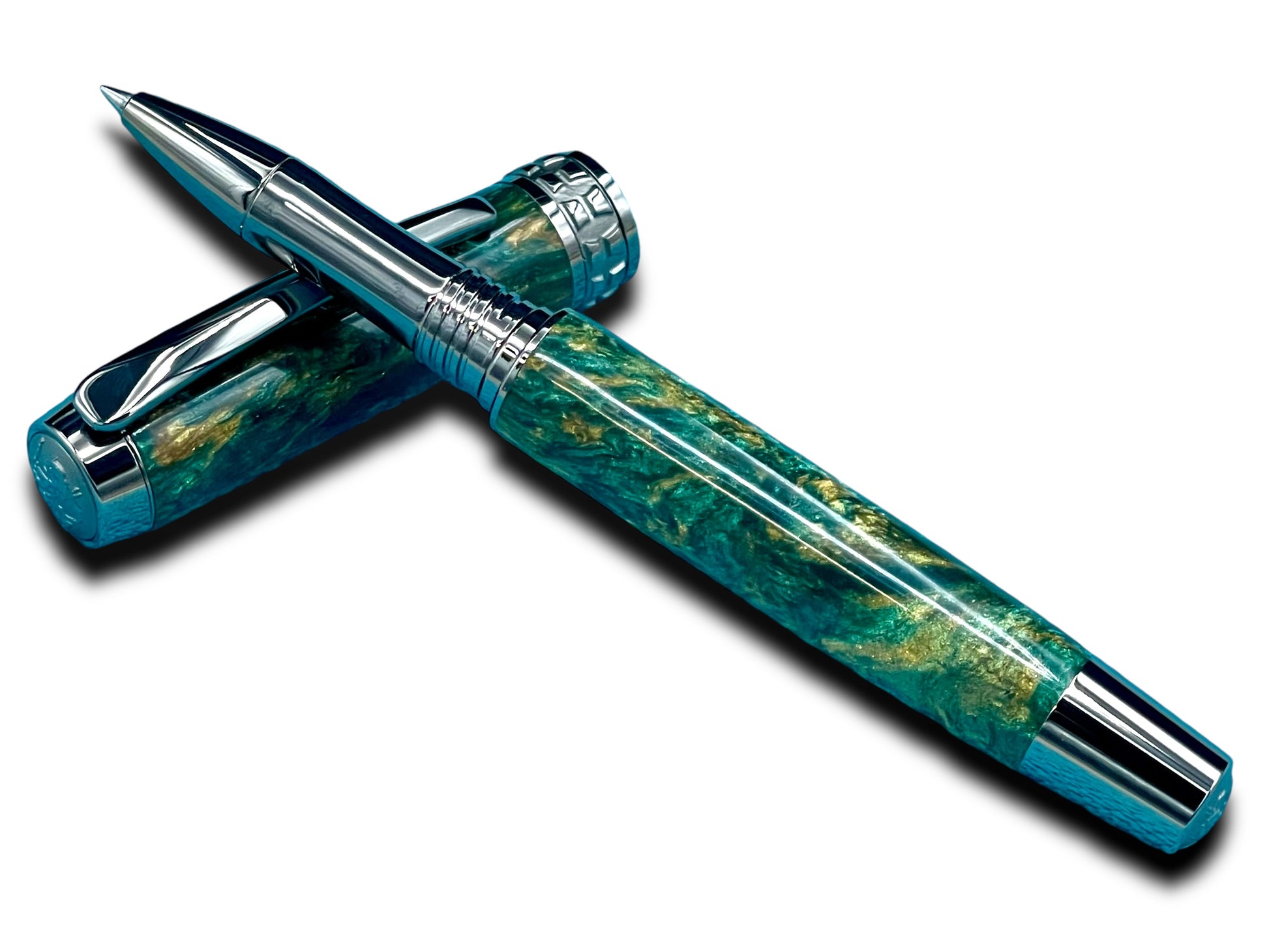 Timeless “British Racing Green” Black Titanium Rollerball Pen, Artisan Handcrafted Writing Instrument. Handmade in CO. Ink, Sleeve, & Box Included - HighlanderPen