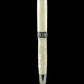 Black Titanium “Pearly White” Handmade Rollerball Pen. One of a Kind. Handcrafted in CO. Ink, Box & Sleeve Included, by Highlander Pen. [ML-RB-1201-05]