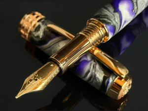 Zeus | Red Gold Fountain Pen | Handcrafted by Highlander