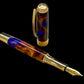 Striking “Maui Sunset” Gold Fountain Pen, Artisan Handcrafted Writing Instrument. Simple to Use. Handmade Custom in Colorado, One of a Kind. - HighlanderPen