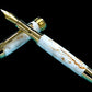 Elegant “Ivory and Gold” Handcrafted Luxury Gold Fountain Pen, One of a Kind, Handmade in Colorado. Ink, Converter, Sleeve, & Box Included. - HighlanderPen