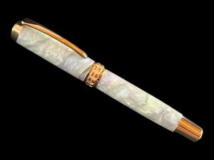 Abalone Opal | Red Gold Fountain Pen | Handcrafted by Highlander