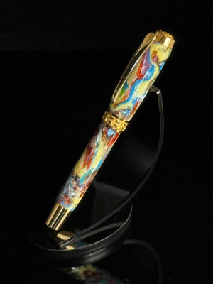 Confetti Storm | Gold Rollerball Pen – Handmade in Colorado
