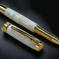 “Pearly Opal”, One of a Kind Gold SKYE, Handmade Custom Acrylic Rollerball Pen. Artisan Rare & Unique, Completely Handcrafted  in Co, USA - HighlanderPen