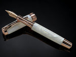 “Pearly Opal”, One of a Kind, Rose Gold, Handmade Custom Acrylic Fountain Pen. Artisan Rare & Unique, Completely Handcrafted in Colorado, USA - HighlanderPen