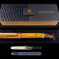 Edinburg Rose Gold Bethlehem Olivewood Handmade Fountain Pen. Ink, Converter, Pen Sleeve & Box Included. Handcrafted by Highlander Pen in CO. [ML-FP-1203-01]