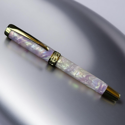 Black Titanium | Amethyst Opal Fountain Pen – Handcrafted Luxury Writing Instrument