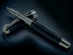 Exotic Gaboon Ebony, One of a Kind, Handmade Custom Black Titanium Rollerball Pen. Artisan Rare & Unique, Handcrafted in CO. - HighlanderPen