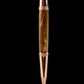 Rose Gold Exotic Bethlehem Olivewood Handmade Ballpoint Pen. One of a Kind, Handcrafted by Highlander Pen in CO. Box, Ink, & Sleeve Included. [ML-BP-1125-01]