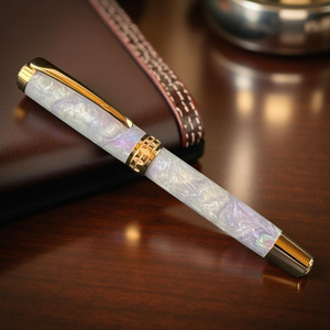 Red Gold “Amethyst Opal” Handcrafted Highlander Fountain Pen - Perfect Gift