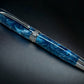 “Blue Wave” One of a Kind, Handmade Custom Black Titanium Rollerball Pen. Artisan Rare & Unique, Completely Handcrafted in Colorado, USA. - HighlanderPen