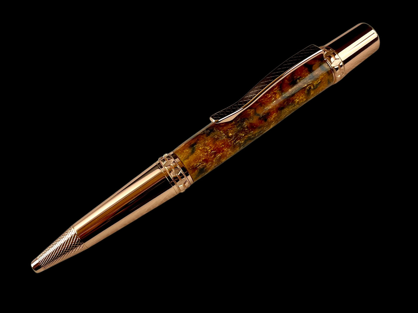 "Tiger Eye" Red Gold Glasgow Ballpoint Pen