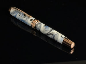 “Maelstrom” – Red Gold and Swirling Storm Resin Fountain Pen | Handcrafted Luxury by Highlander