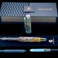 Striking “Molten Metals” Black Titanium Fountain Pen, Artisan, One of a Kind, Handmade in CO. Pen Box, Sleeve, Converter & Ink Included. - HighlanderPen