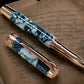 Elegant “Silver Pearl” Rose Gold Acrylic Rollerball Pen, Artisan Handcrafted Writing Instrument. Handmade Custom in Colorado. One of a Kind. - HighlanderPen