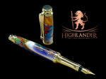 New Whimsical Colors Handmade Luxury Gold Fountain Pen By Highlander Pen. - HighlanderPen