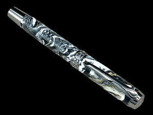 Black Titanium Handmade Acrylic Rollerball Pen. Luxury, Handcrafted in Colorado. Ink, Box & Sleeve Included, by Highlander Pen. [ML-RB-1010-01]