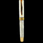 Gold “Pearly Opal” Handcrafted Rollerball Pen, One of a Kind, Handmade in CO. Ink, Velvet Sleeve, and Pen Box Included. By Highlander Pen. [ML-RB-1217-02]