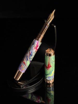 Electric Carnival – Red Gold Fountain Pen by Highlander