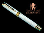 Elegant “Pearly Opal” Acrylic Handcrafted Gold Rollerball Pen, One of a Kind, Handmade in Colorado. Ink, Velvet Sleeve, & Pen Box Included. - HighlanderPen