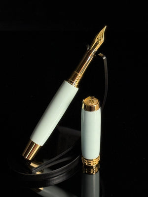 Bespoke “Jade" Resin Gold Fountain Pen - Memorable Gift