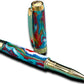 Whimsical “Color Explosion” Handcrafted Gold Rollerball Pen, One of a Kind, Handmade in Colorado. Ink, Velvet Sleeve, and Pen Box Included. - HighlanderPen