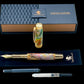 Handcrafted Luxury Gold Fountain Pen, One of a Kind, Handmade in Colorado with Premium Hardware. Ink, Converter, Sleeve, and Box Included. - HighlanderPen