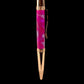 Rose Gold "Wisteria Hysteria" Handmade Glasgow Ballpoint Pen. One of a Kind, Handcrafted by Highlander Pen. Box, Ink, & Sleeve Included. [ML-BP-1212-02]