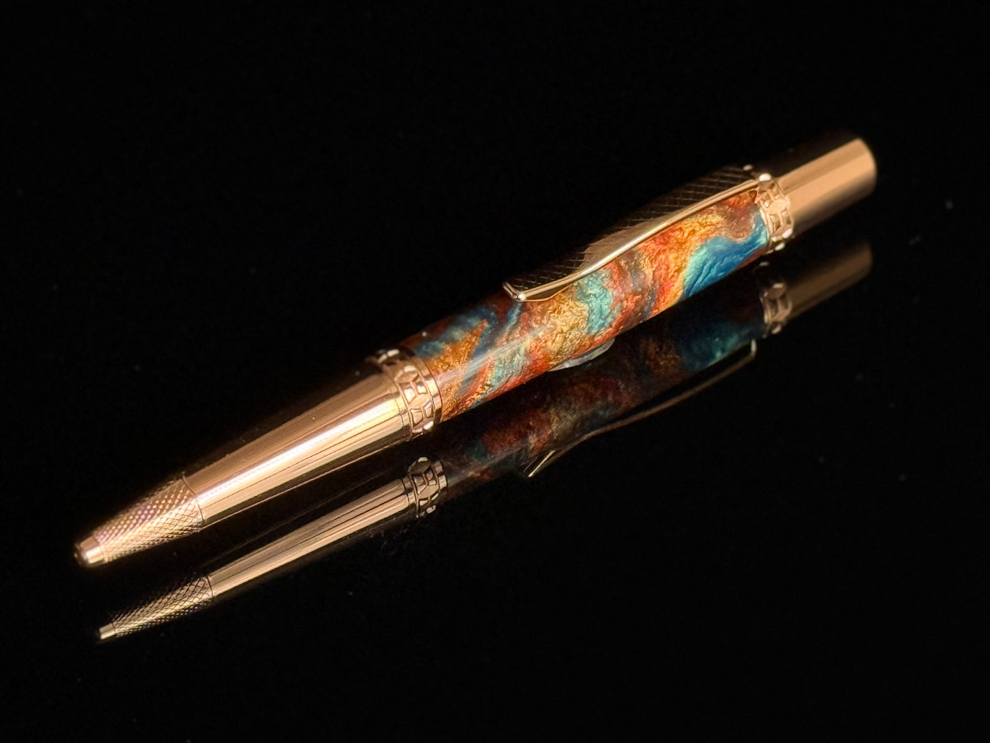 Red Gold “Dragon Skin” Handmade Highlander Glasgow Ballpoint Pen