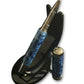 Elegant Blue Highlander Black Titanium Rollerball Pen - Handcrafted in Colorado