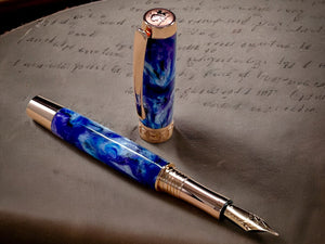 Elegant “Purple Rain” Rose Gold Fountain Pen, Artisan Handcrafted Writing Instrument. Simple to Use. Handmade in CO USA. One of a Kind - HighlanderPen