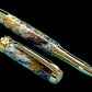 Striking “Molten Metals” Handcrafted Gold Rollerball Pen, One of a Kind, Handmade in Colorado. Ink, Velvet Sleeve, and Pen Box Included. - HighlanderPen