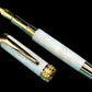 Elegant “Pearly Opal” Handcrafted Acrylic Gold Fountain Pen, One of a Kind, Handmade in Colorado. Ink, Converter, Sleeve, & Box Included - HighlanderPen