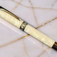 Pearly Opal | Black Titanium Fountain Pen | Handcrafted by Highlander