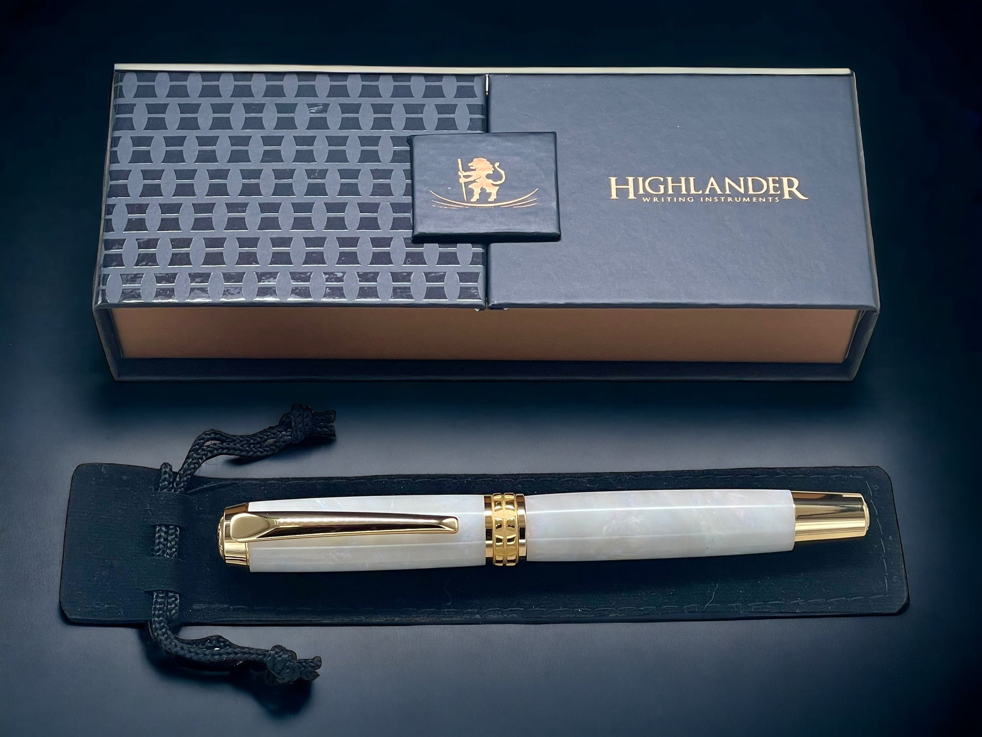 “Pearly Opal” One of a Kind, Handmade Custom Gold Acrylic Fountain Pen. Artisan Rare & Unique, Completely Handcrafted  in Colorado, USA - HighlanderPen