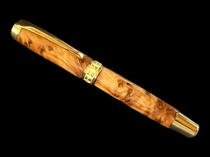 Exotic Moroccan Thuya Burl Wood | Gold Fountain Pen | Highlander Rare Wood Pen Collection